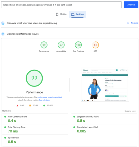 PDEP-desktop Page Speed Insights - PDP desktop